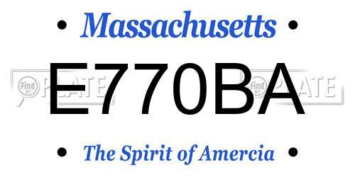 E770BA Massachusetts License Plate