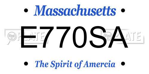 E770SA Massachusetts License Plate
