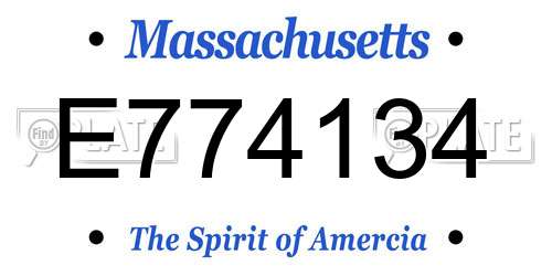 E774134 Massachusetts License Plate