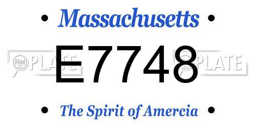 E7748 Massachusetts License Plate