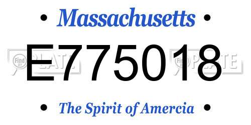 E775018 Massachusetts License Plate