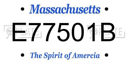 E77501B Massachusetts License Plate