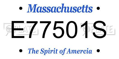 E77501S Massachusetts License Plate