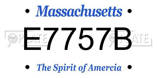 E7757B Massachusetts License Plate