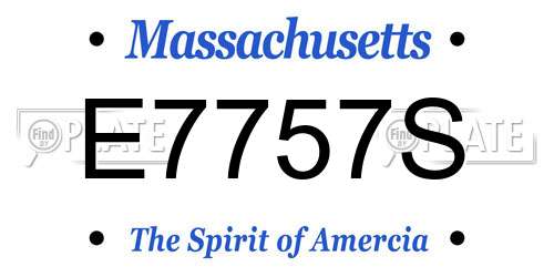 E7757S Massachusetts License Plate