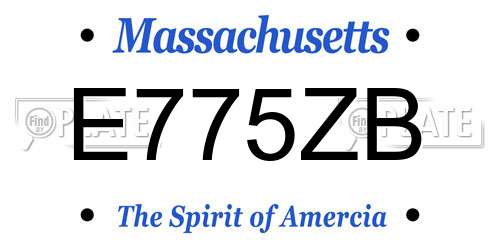 E775ZB Massachusetts License Plate