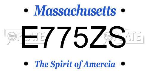 E775ZS Massachusetts License Plate