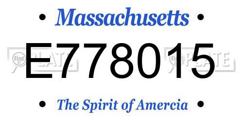 E778015 Massachusetts License Plate
