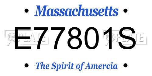 E77801S Massachusetts License Plate