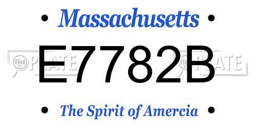 E7782B Massachusetts License Plate