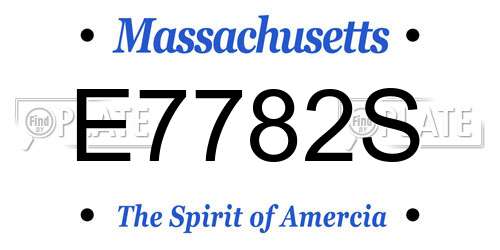 E7782S Massachusetts License Plate