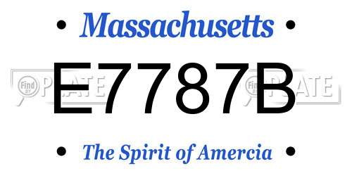 E7787B Massachusetts License Plate