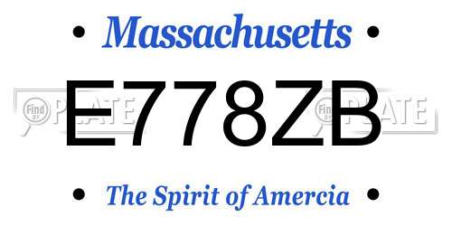 E778ZB Massachusetts License Plate
