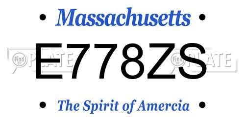 E778ZS Massachusetts License Plate