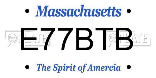 E77BTB Massachusetts License Plate