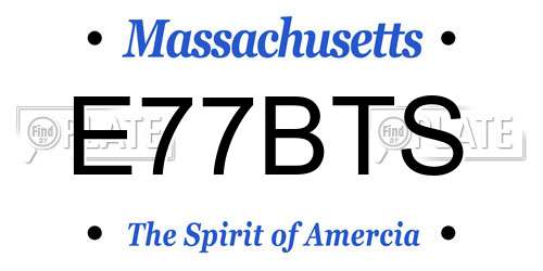 E77BTS Massachusetts License Plate