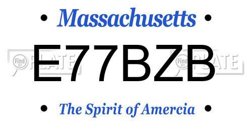 E77BZB Massachusetts License Plate