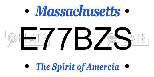 E77BZS Massachusetts License Plate