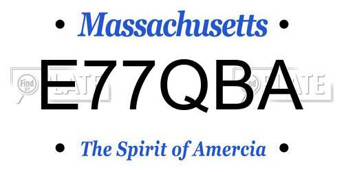 E77QBA Massachusetts License Plate
