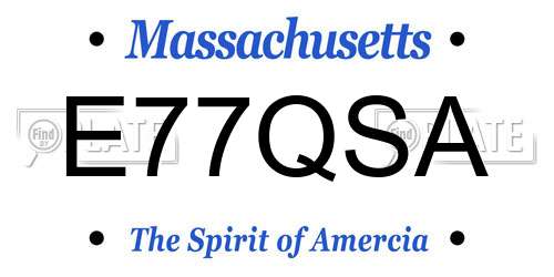 E77QSA Massachusetts License Plate