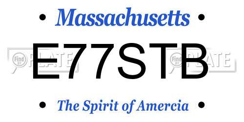 E77STB Massachusetts License Plate