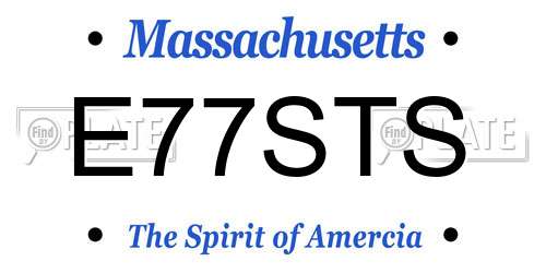 E77STS Massachusetts License Plate