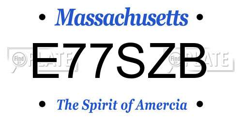 E77SZB Massachusetts License Plate