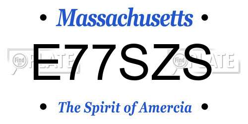 E77SZS Massachusetts License Plate