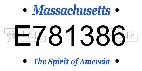 E781386 Massachusetts License Plate