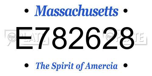 E782628 Massachusetts License Plate