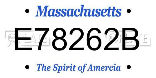 E78262B Massachusetts License Plate