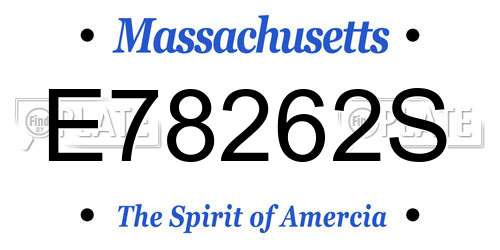 E78262S Massachusetts License Plate