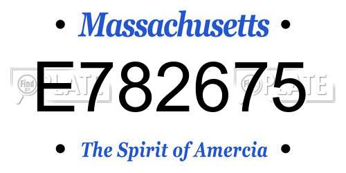 E782675 Massachusetts License Plate
