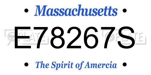 E78267S Massachusetts License Plate