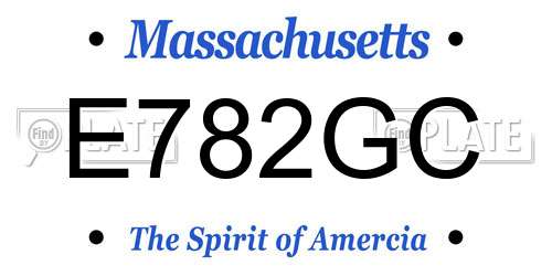 E782GC Massachusetts License Plate
