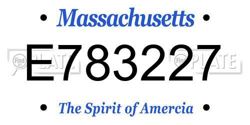 E783227 Massachusetts License Plate