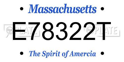 E78322T Massachusetts License Plate