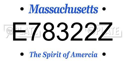 E78322Z Massachusetts License Plate