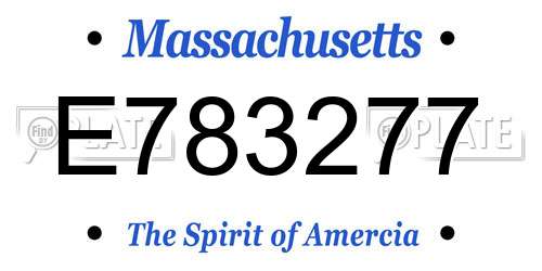 E783277 Massachusetts License Plate