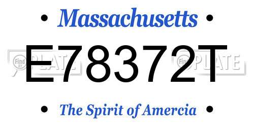 E78372T Massachusetts License Plate