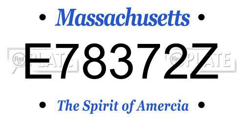 E78372Z Massachusetts License Plate