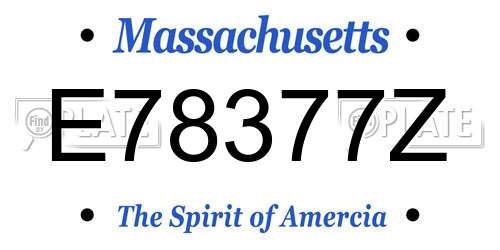 E78377Z Massachusetts License Plate