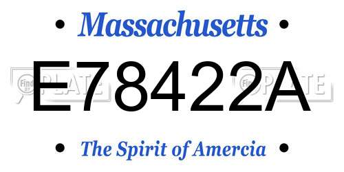 E78422A Massachusetts License Plate