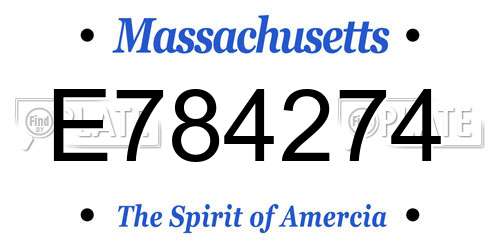 E784274 Massachusetts License Plate
