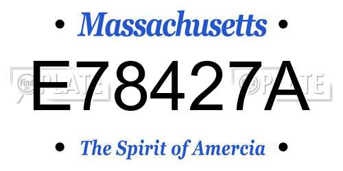 E78427A Massachusetts License Plate