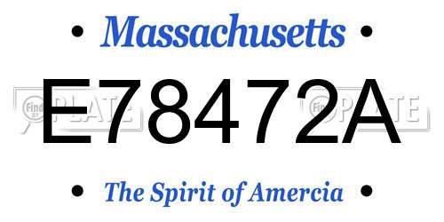 E78472A Massachusetts License Plate