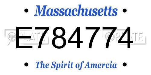 E784774 Massachusetts License Plate