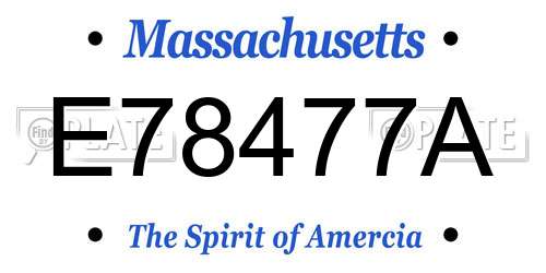 E78477A Massachusetts License Plate