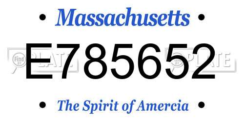 E785652 Massachusetts License Plate