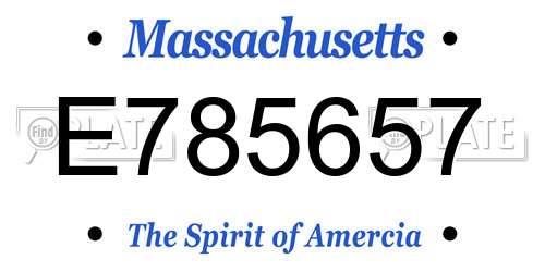 E785657 Massachusetts License Plate
